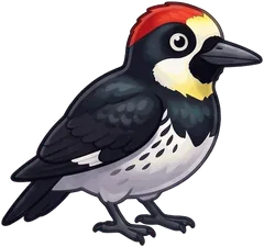 Acorn Woodpecker illustration