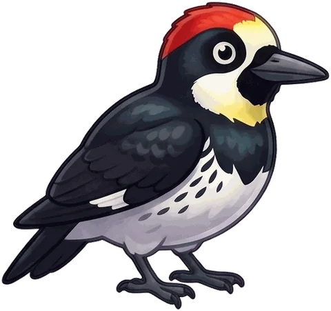 Acorn Woodpecker illustration