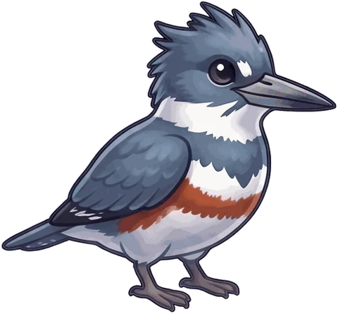 Belted Kingfisher illustration