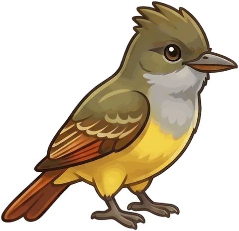 Great Crested Flycatcher illustration