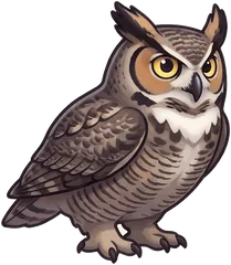 Great Horned Owl illustration