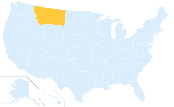 Montana highlighted on a map of the United States