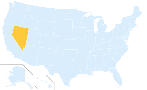 Nevada highlighted on a map of the United States