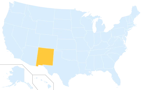 New Mexico highlighted on a map of the United States