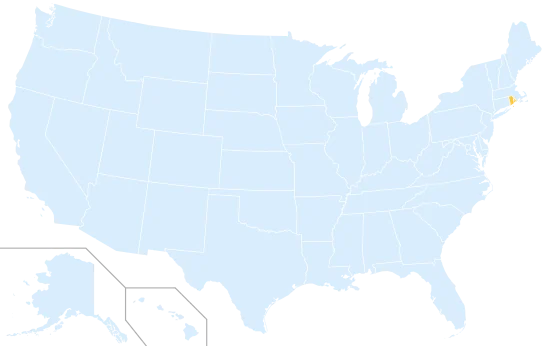 Rhode Island highlighted on a map of the United States