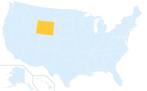 Wyoming highlighted on a map of the United States